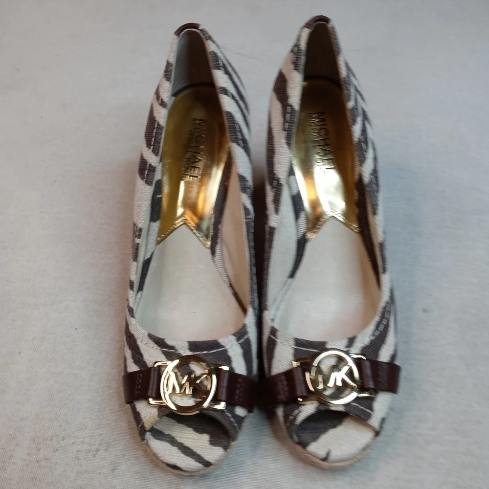 Michael Kors Zebra Print Wedge Platform Espadrille